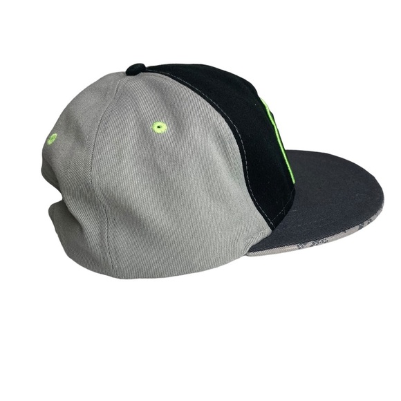 dub H3 Headwear Cap Hat Snapback Flat‎ Bill Black Grey Green Wool Blend - Picture 4 of 10